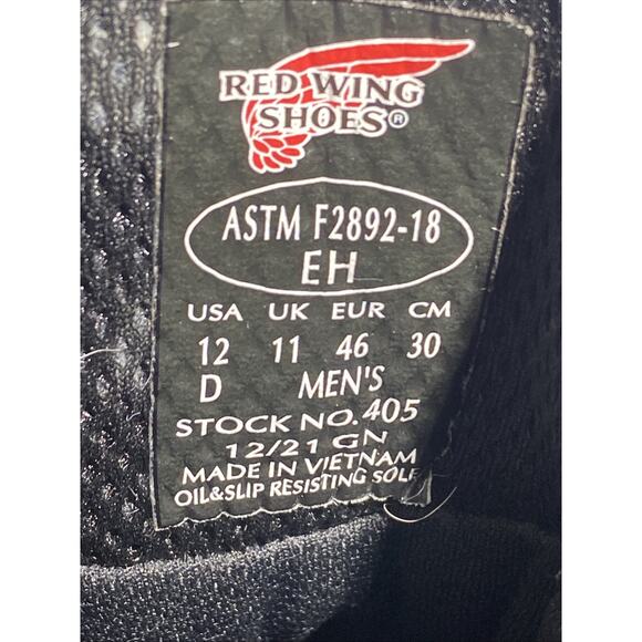 Vtg. Red Wing Moc Toe Men's Size 12 D Brown Red Leather Boots No.405 - Picture 8 of 16